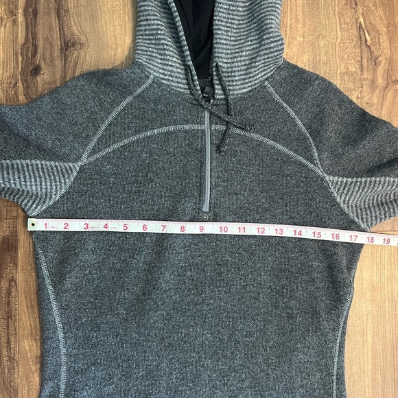prAna Quarter-Zip Hoodie, Wool Blend, Size M, Gray - Picture 5 of 7